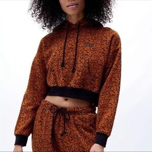 Levi's Cropped Leopard Print Hoodie